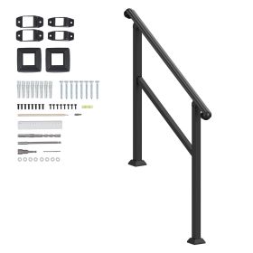 Handrails for Outdoor Steps, 2-3 Step Stair Hand Rail & Indoor Railing Kit, Railings for Outside Steps with Installation Kit, Hand Rails for Seni